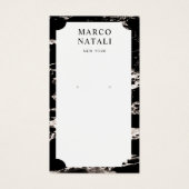Elegant Black Marble Earring Display Card Visitekaartje (Voorkant)
