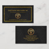 Elegant Black Marble Gold Lijst Home Renovation Visitekaartje (Voorkant / Achterkant)