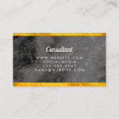 Elegant Black Marble Gold Trim Visitekaartje (Achterkant)