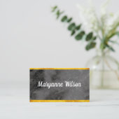 Elegant Black Marble Gold Trim Visitekaartje (Staand voorkant)