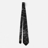 Elegant Black Marble Pattern Initialen Stropdas (Achterkant)