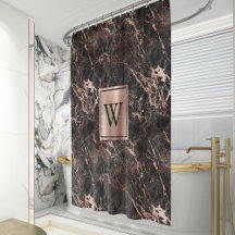 Elegant Black Marble Roos Gold Monogram