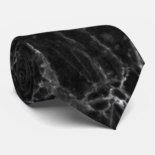 Elegant Black Marble Simple Marble Pattern Stropdas (Opgerold)