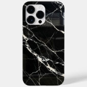 Elegant Black Marble Texture iPhone Case (Achterkant)