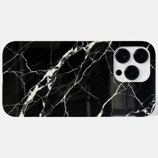 Elegant Black Marble Texture iPhone Case (Achterkant (horizontaal))