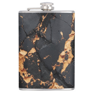 Elegant Black Marble with Gold Veins Modern Art Heupfles