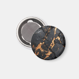 Elegant Black Marble with Gold Veins Modern Art Magneet