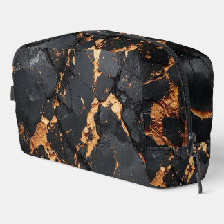Elegant Black Marble with Gold Veins Modern Art Toilettasje