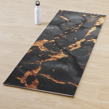 Elegant Black Marble with Gold Veins Modern Art