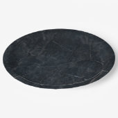 Elegant Black Marged Stone Texture Papieren Bordje (Gekanteld)