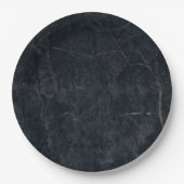 Elegant Black Marged Stone Texture Papieren Bordje (Voorkant)