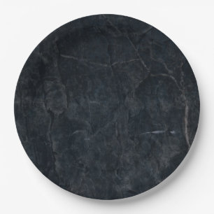 Elegant Black Marged Stone Texture Papieren Bordje