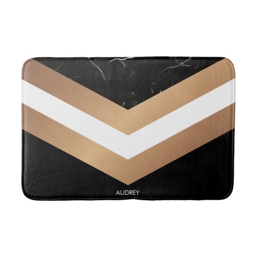 Elegant Black Marmer Badmat (Voorkant)