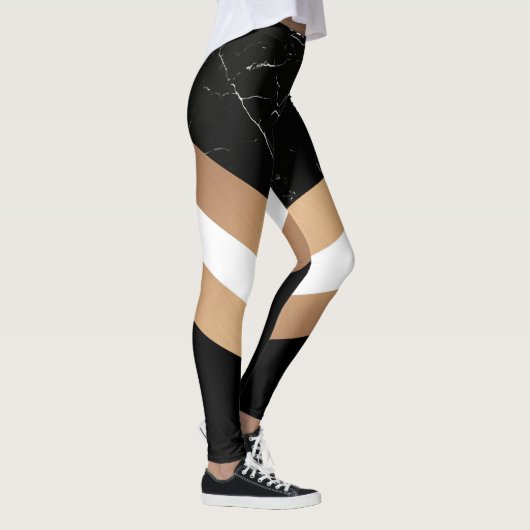 Elegant Black Marmer Leggings (Rechts)