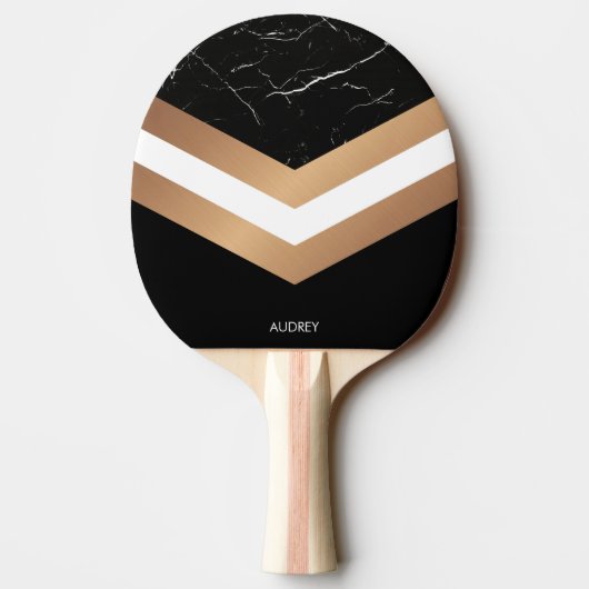 Elegant Black Marmer Tafeltennisbatje (Achterkant)