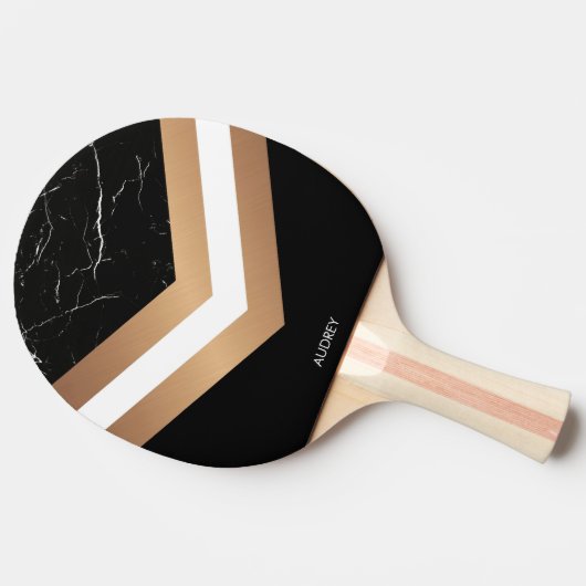 Elegant Black Marmer Tafeltennisbatje (Zijkant)