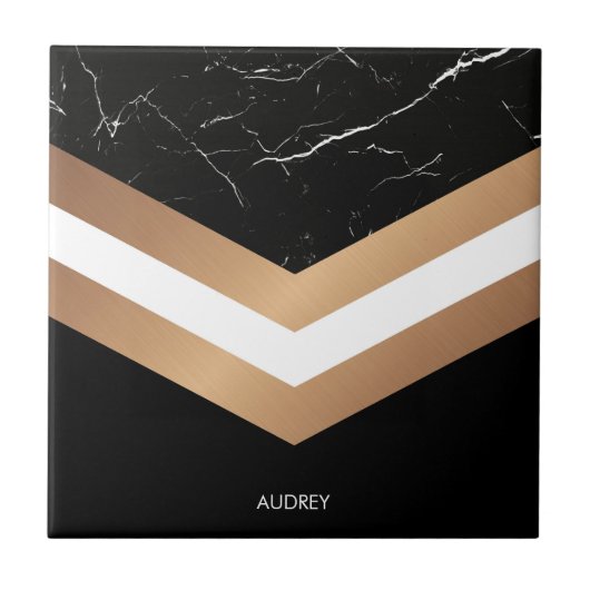 Elegant Black Marmer Tegeltje (Voorkant)