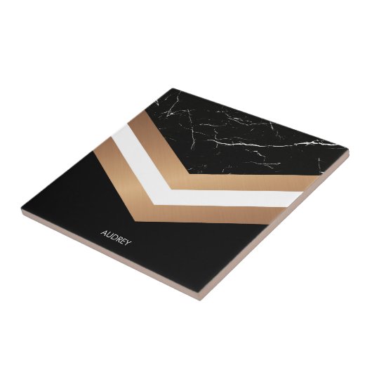 Elegant Black Marmer Tegeltje (Zijkant)