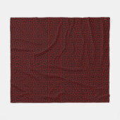 Elegant Black & Maroon Greek Pattern Fleece Deken (Voorkant (Horizontaal))