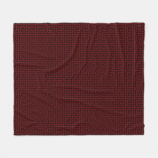 Elegant Black & Maroon Greek Pattern Fleece Deken (Voorkant (Horizontaal))