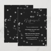 Elegant Black Masquerade Ball Party Kaart (Voorkant / Achterkant)