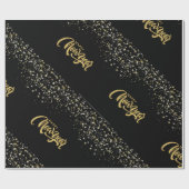 Elegant Black Matte Wrapping Paper Cadeaupapier (Vlak)