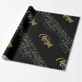 Elegant Black Matte Wrapping Paper Cadeaupapier (Uitgerold)