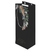 Elegant Black Merry-kerstmis Wijn Cadeautas (Achterkant Gekanteld)