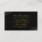 Elegant Black met Gold Border en Monogram Luxury Visitekaartje (Achterkant)