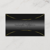 Elegant Black met Gold Border en Monogram Luxury Visitekaartje (Voorkant)
