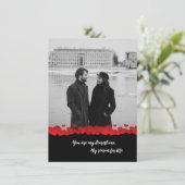 Elegant Black met Red Hearts Holiday Kaart (Staand voorkant)