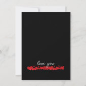 Elegant Black met Red Hearts Holiday Kaart (Achterkant)