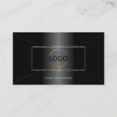 Elegant Black met Silver Decoration en Logo Cool Visitekaartje (Voorkant)