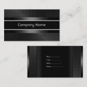 Elegant Black Metal Look Visitekaartje Company (Voorkant / Achterkant)