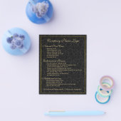 Elegant Black & Metallic Gold Floral Damaskers Flyer (Enkel)