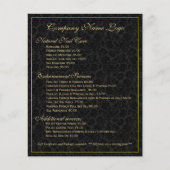 Elegant Black & Metallic Gold Floral Damaskers Flyer (Voorkant)