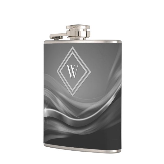 Elegant Black Metallic Luxury Monogram Heupfles (Links)