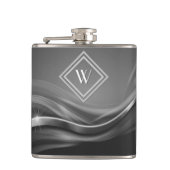 Elegant Black Metallic Luxury Monogram Heupfles (Voorkant)