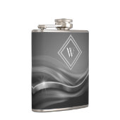 Elegant Black Metallic Luxury Monogram Heupfles (Rechts)