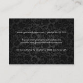 Elegant Black & Metallic Silver  Damaskers Visitekaartje (Achterkant)