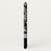Elegant Black & Metallic Silver Floral Damaskers Case-Mate iPhone Case (Achterkant/links)