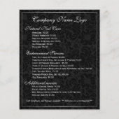 Elegant Black & Metallic Silver Floral Damaskers Flyer (Voorkant)