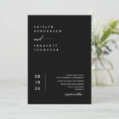 Elegant Black Minimal Wedding Arch Foto QR Code Kaart (Staand voorkant)