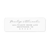 Elegant Black Minimalist Calligraphy Etiket (Voorkant)