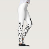 Elegant black minimalist doodle floral leggings (Rechts)