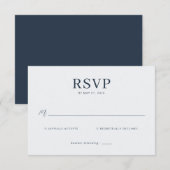 Elegant Black Minimalist RSVP Kaartje (Voorkant / Achterkant)