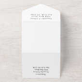 Elegant Black Minimalist Script Unique Wedding Al All In One Uitnodiging (Buitenkant)