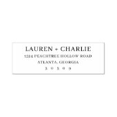 Elegant Black Minimalist Serif Zelfinktende Stempel (Design)