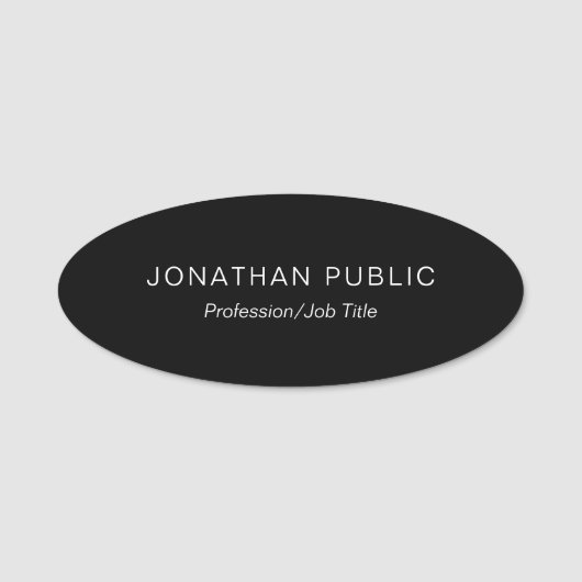 Elegant Black Minimalistisch Design Sjabloon Moder Naamplaatje (Voorkant)