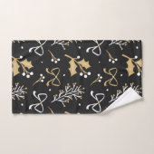 Elegant Black Mistletoe & Ribbon-kerstpatroon Bad Handdoek (Handdoek)